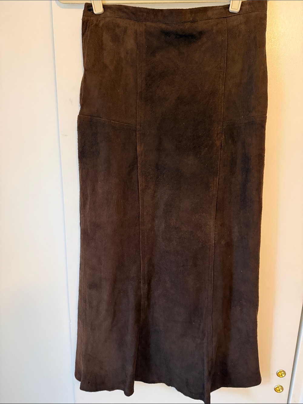 Leather Women's Brown Suede Maxi Skirt